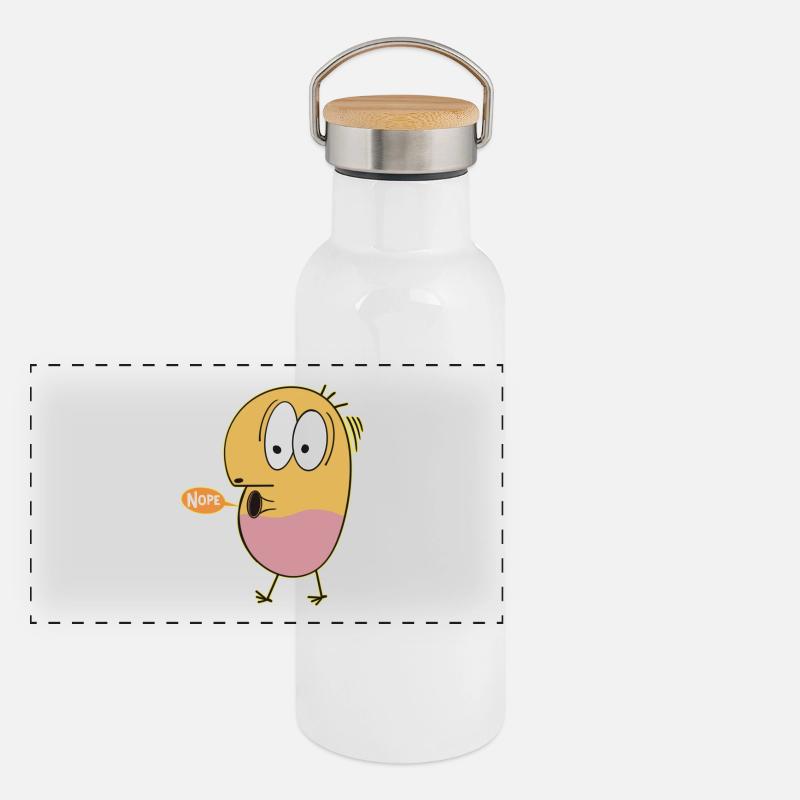 Dodo says nope Panorama Thermosflasche mit Bambusdeckel