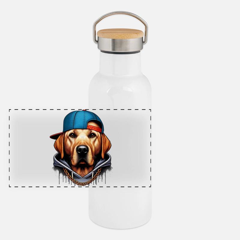 Chien Gourde isotherme avec bouchon en bambou