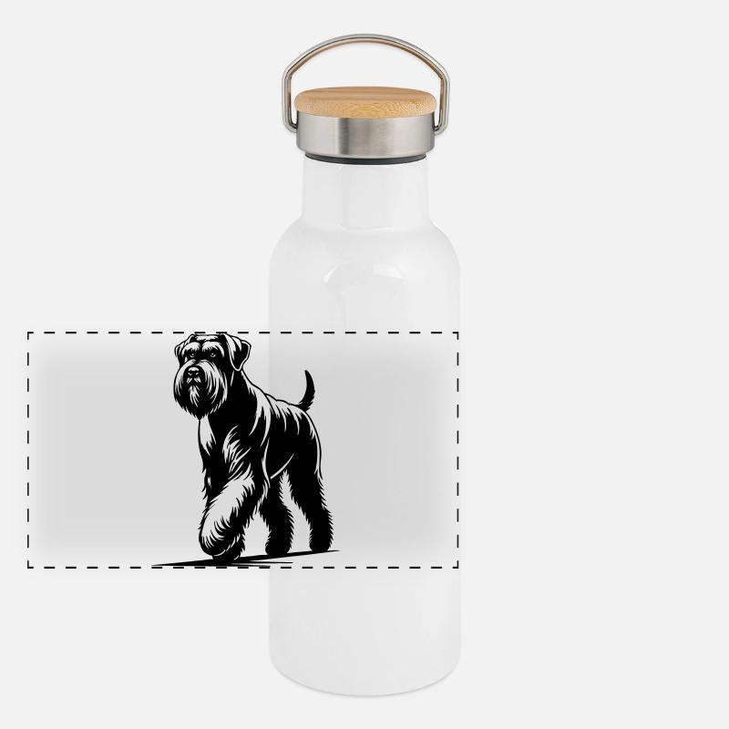 Riesenschnauzer Panorama Thermosflasche mit Bambusdeckel