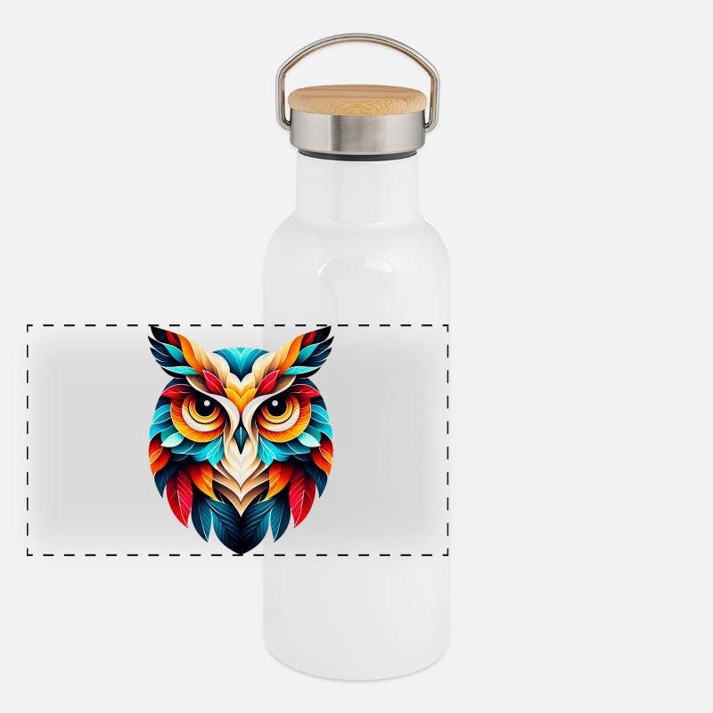 Hibou Gourde isotherme avec bouchon en bambou