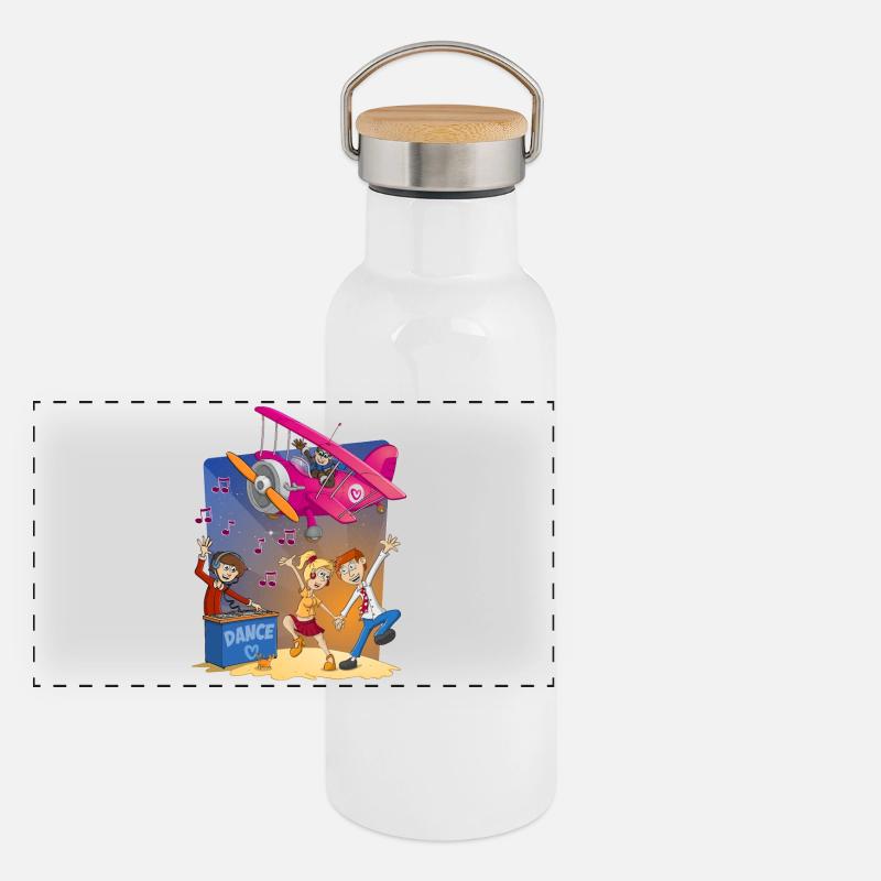 Danse, danse, danse, image joyeuse Gourde isotherme avec bouchon en bambou