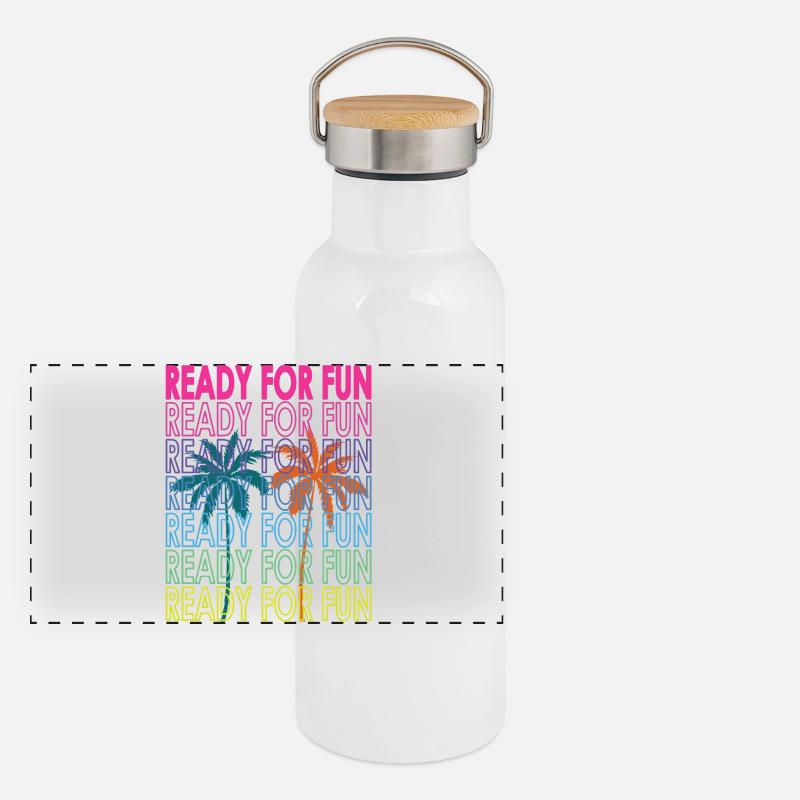 Ready for fun. Panorama Thermosflasche mit Bambusdeckel