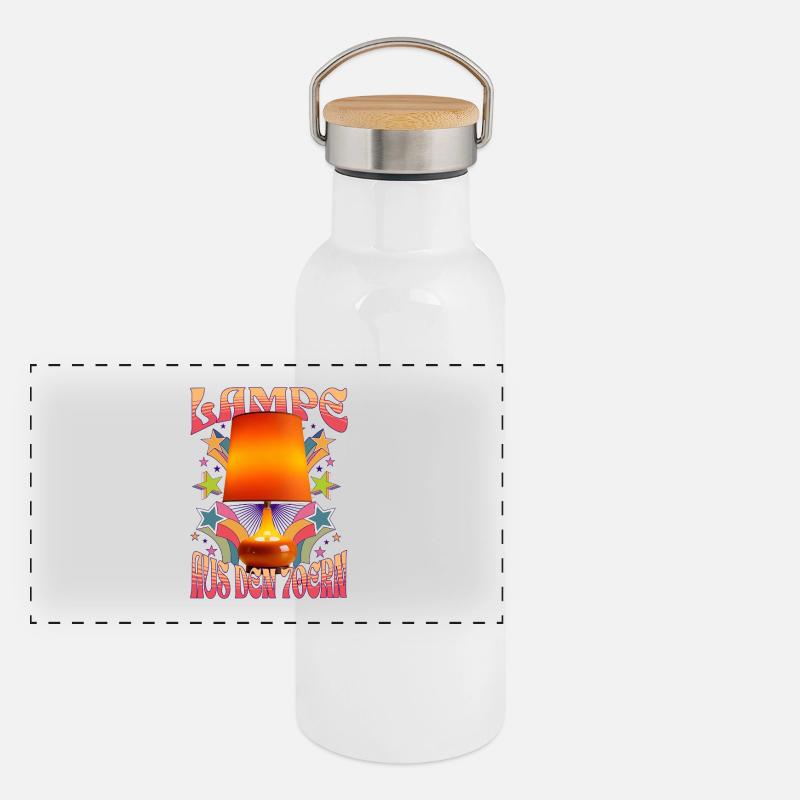 Möbelstück - Lampe aus den 70ern Panorama Thermosflasche mit Bambusdeckel