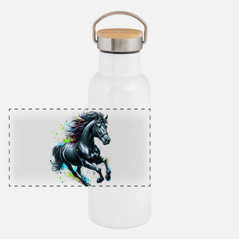 Horse Panoramic Thermal Bottle with Bamboo Lid