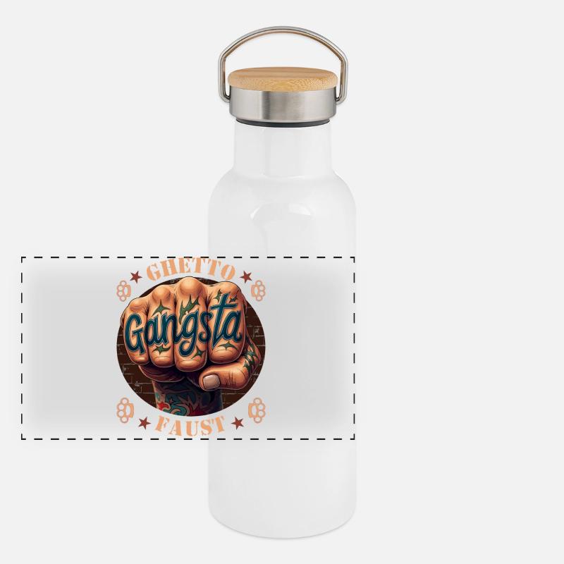 Ghetto Faust Gourde isotherme avec bouchon en bambou