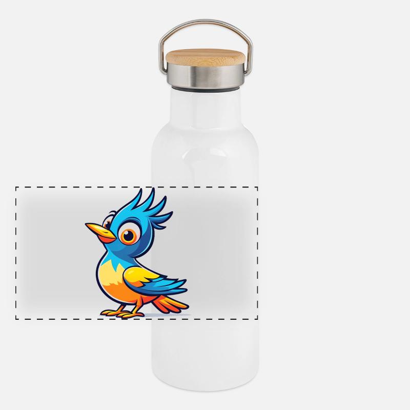 Blue Bird Panoramic Thermal Bottle with Bamboo Lid