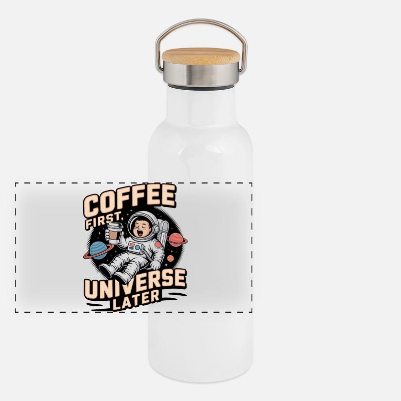 Astronaut in space Panoramic Thermal Bottle with Bamboo Lid