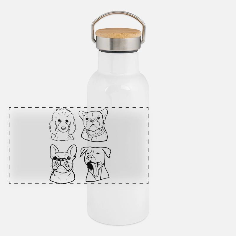 Chiens Gourde isotherme avec bouchon en bambou