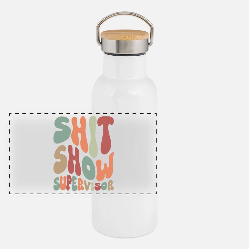 Shit Show Supervisor Panoramic Thermal Bottle with Bamboo Lid