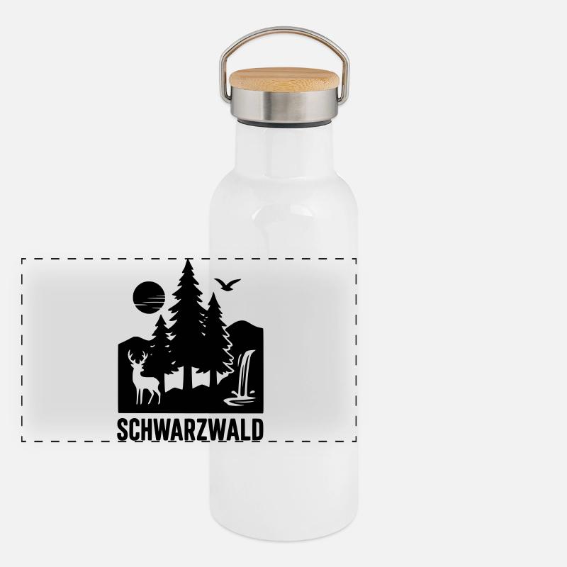 Panorama Thermosflasche mit Bambusdeckel
