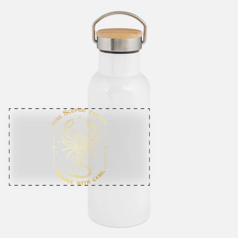 Scorpion Passion Signe du zodiaque Cadeau Astrologie Art Gourde isotherme avec bouchon en bambou