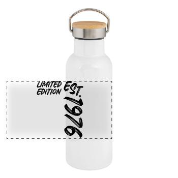 Limited Edition Est. 1976 - Panorama Thermosflasche mit Bambusdeckel - Weiß - Vorne