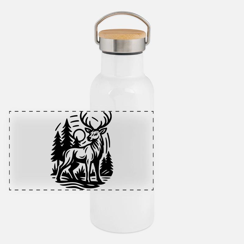 Deer Panoramic Thermal Bottle with Bamboo Lid