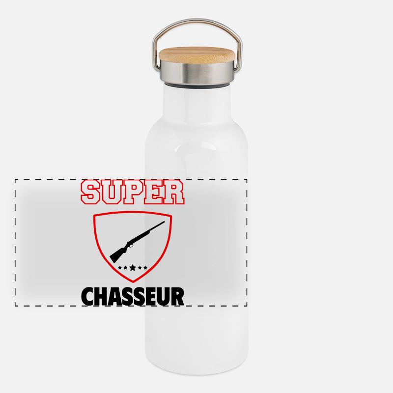 Super Hunter, Father's Day, Christmas - Panoramic Thermal Bottle with Bamboo Lid - white