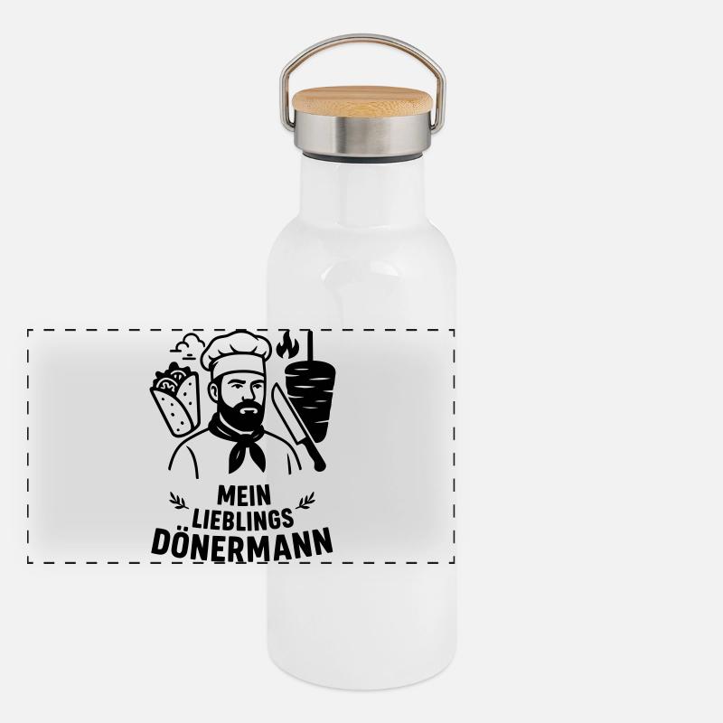 Lieblings Dönermann Panorama Thermosflasche mit Bambusdeckel