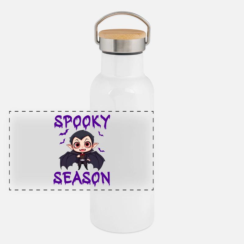 Vampire Halloween Dracula Bat Panoramic Thermal Bottle with Bamboo Lid