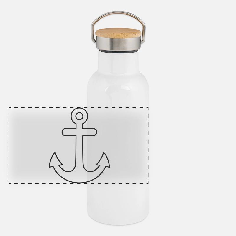 Anker Minimalistisches Design Panorama Thermosflasche mit Bambusdeckel