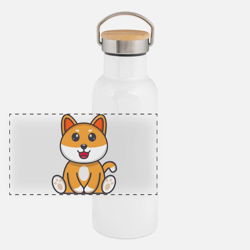 Panorama Thermosflasche mit Bambusdeckel