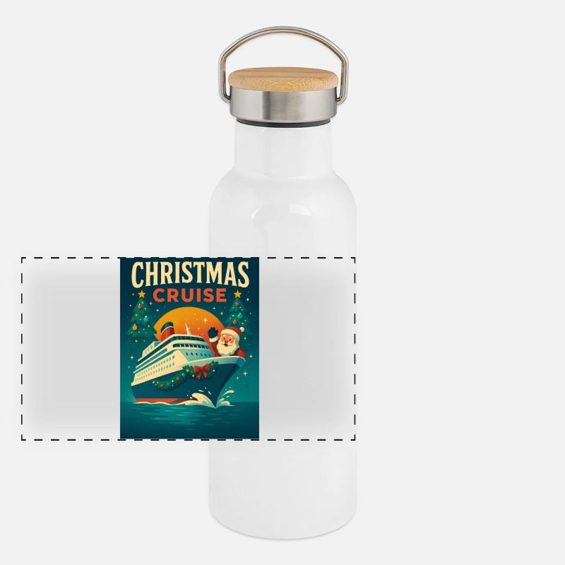 Weihnachtskreuzfahrt Panorama Thermosflasche mit Bambusdeckel