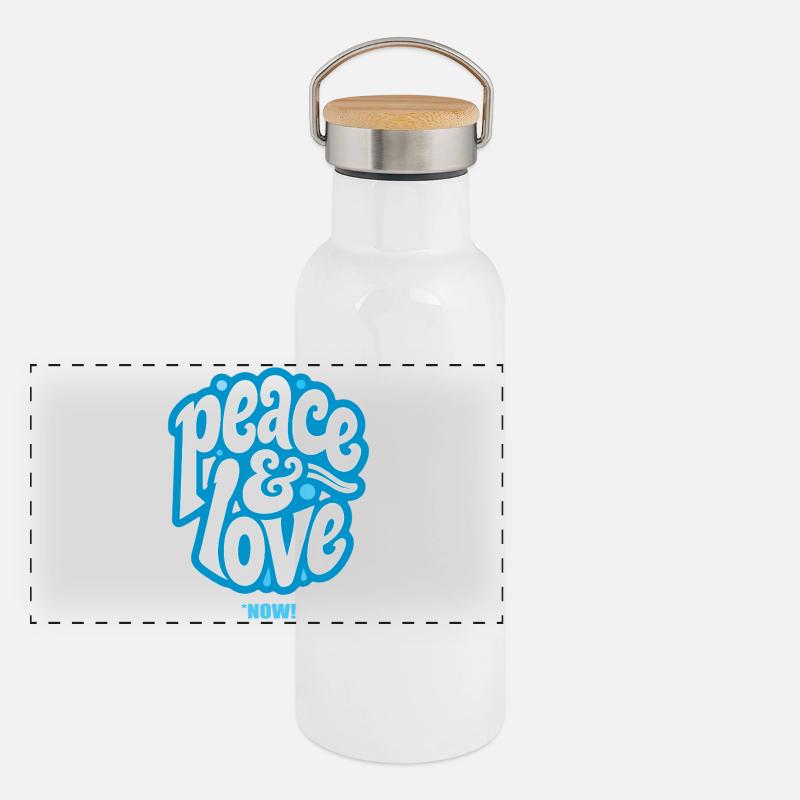 PEACE LOVE #3 [Let's Talk] Panoramic Thermal Bottle with Bamboo Lid