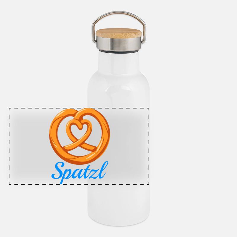 Spatzl Bretzel Gourde isotherme avec bouchon en bambou