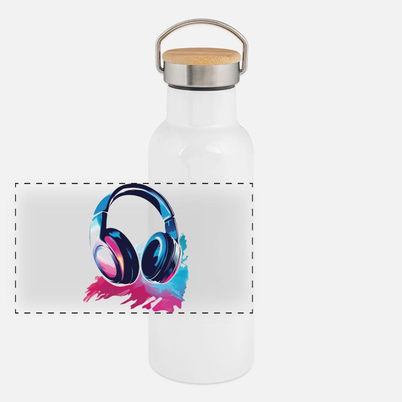 Panorama Thermosflasche mit Bambusdeckel