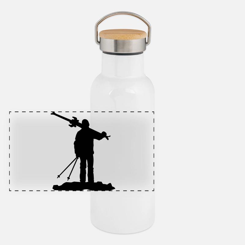 Gourde isotherme avec bouchon en bambou