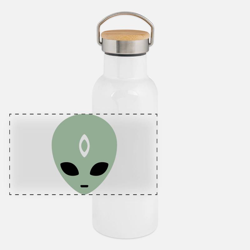 Alien Head Third Eye (three colours) Panoramic Thermal Bottle with Bamboo Lid