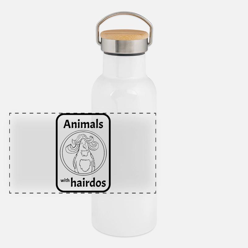 Perroquet avec coiffure Gourde isotherme avec bouchon en bambou