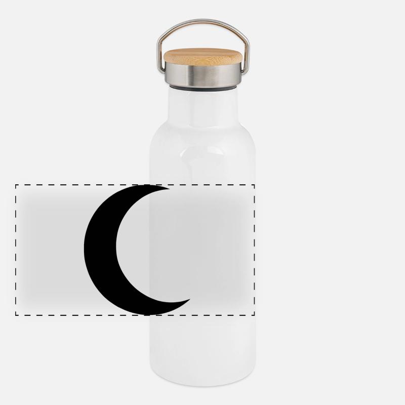 Minimalisme de la silhouette lunaire Gourde isotherme avec bouchon en bambou