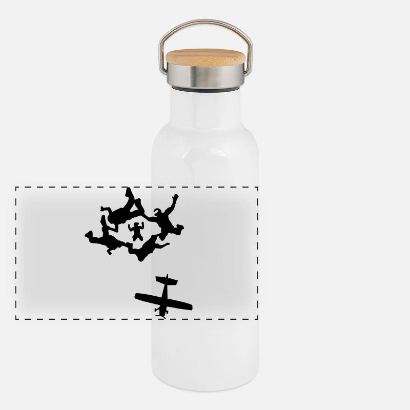 parachutisme Gourde isotherme avec bouchon en bambou
