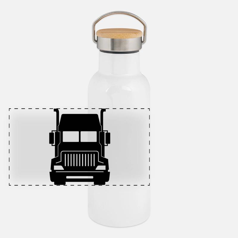 Lkw Panorama Thermosflasche mit Bambusdeckel