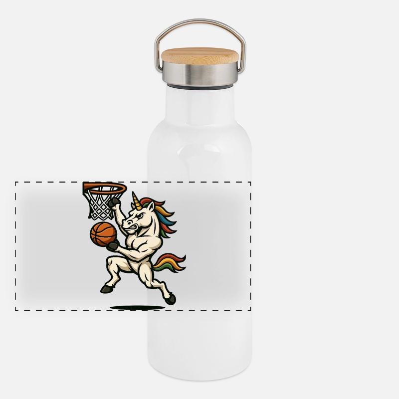Rainbow Unicorn Slam Dunk Panoramic Thermal Bottle with Bamboo Lid