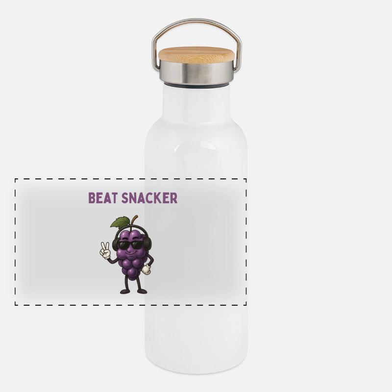 Beat Snacker Grape Headphones Panoramic Thermal Bottle with Bamboo Lid