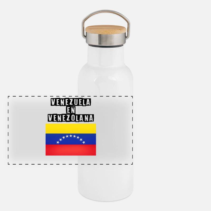 Arc des étoiles du drapeau du Venezuela Gourde isotherme avec bouchon en bambou