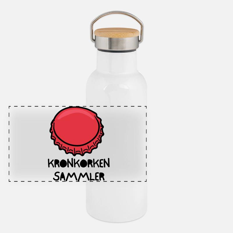 Kronkorken_Sammler Panorama Thermosflasche mit Bambusdeckel