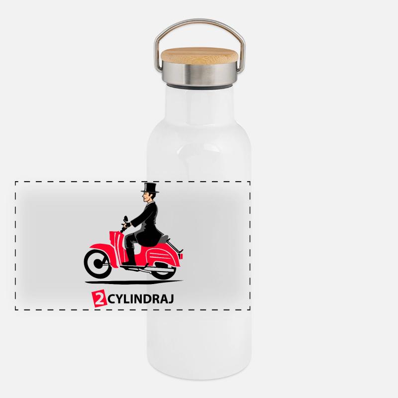 2 CYLINDRAJ - colourful - Panorama Thermosflasche mit Bambusdeckel