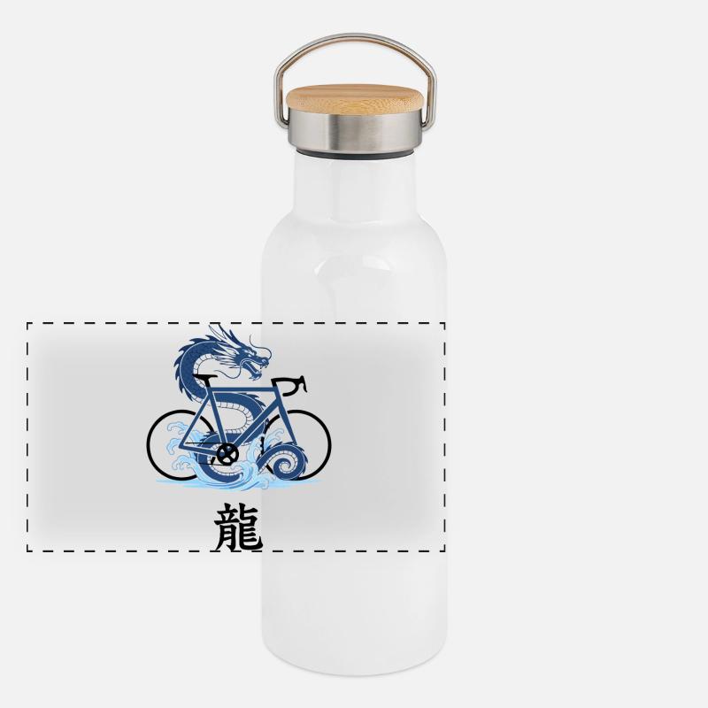 Dragon Tide Geometry Panoramic Thermal Bottle with Bamboo Lid