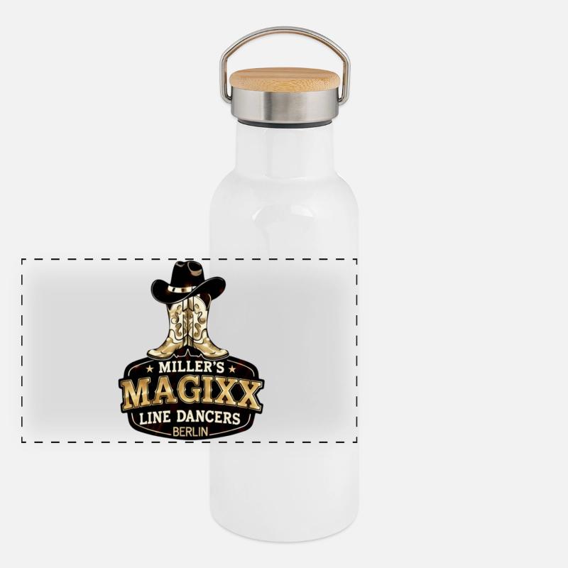 Miller's Magixx Line Dancers Panorama Thermosflasche mit Bambusdeckel