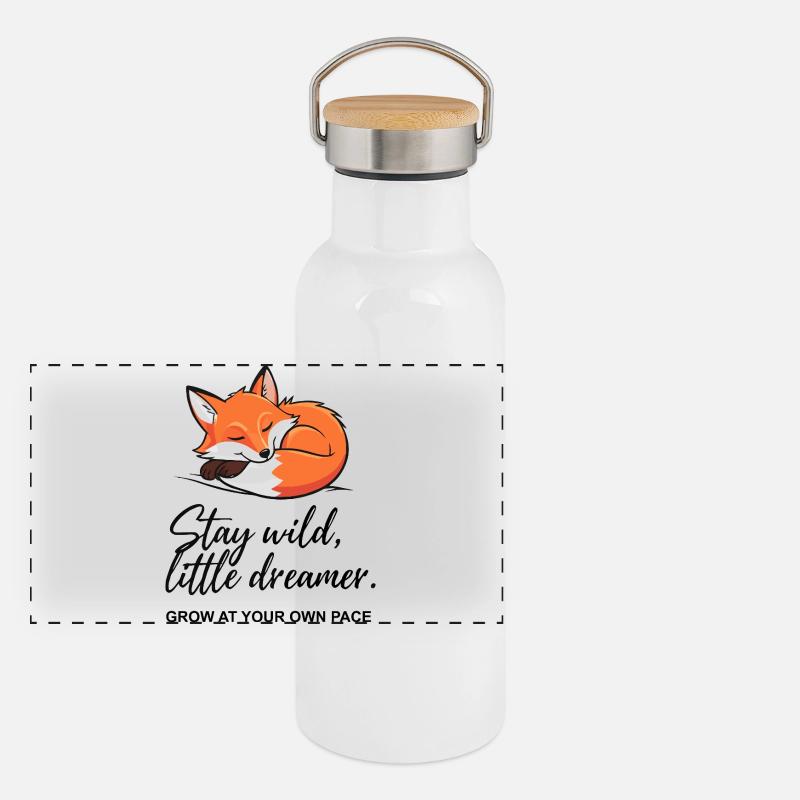 Fox Dreamer : Message Stay Wild Gourde isotherme avec bouchon en bambou