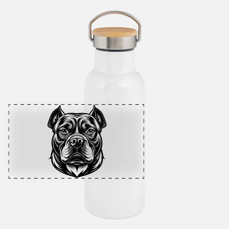 American Bulldog Panoramic Thermal Bottle with Bamboo Lid