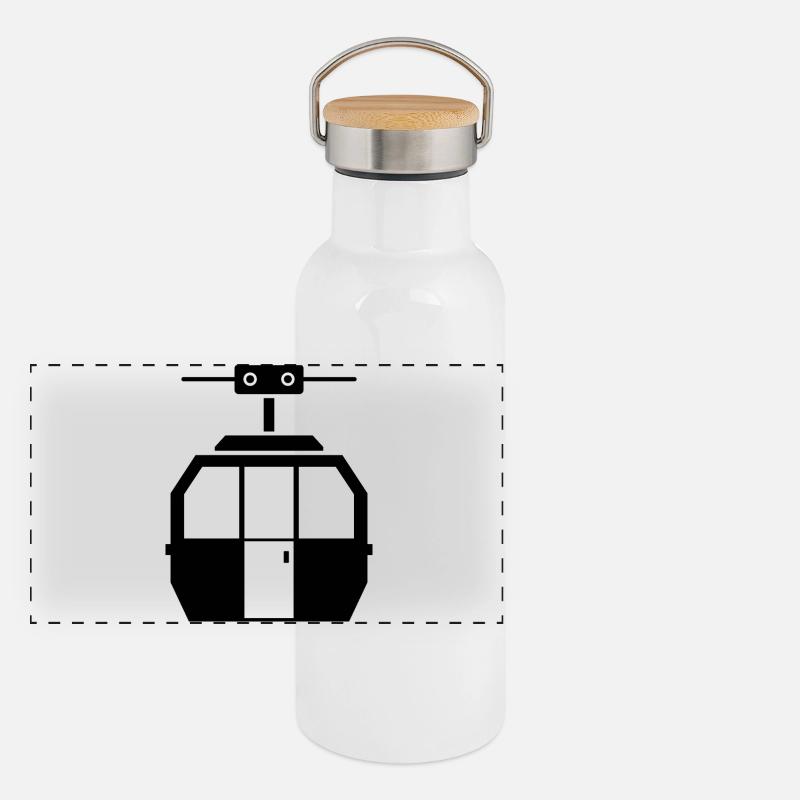 Telephérique Gourde isotherme avec bouchon en bambou