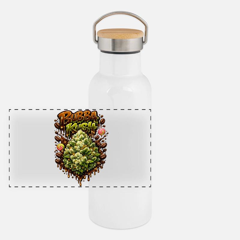 Bubba Kush Graffiti-Druck Panorama Thermosflasche mit Bambusdeckel