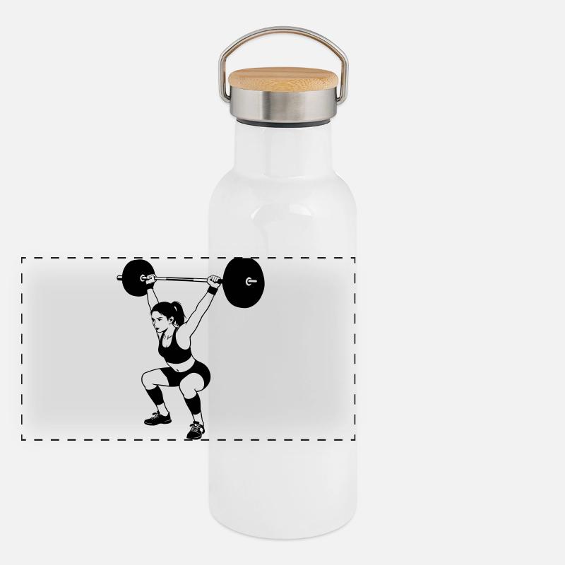 weightlifting Panoramic Thermal Bottle with Bamboo Lid