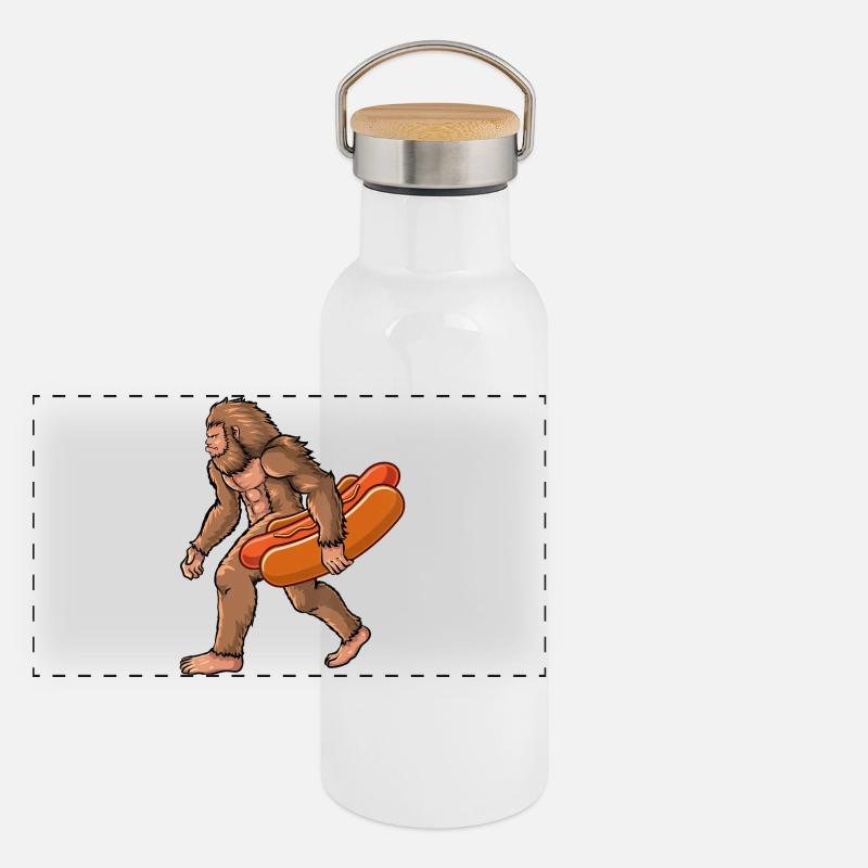 Randonnée du Bigfoot à hot-dog Gourde isotherme avec bouchon en bambou