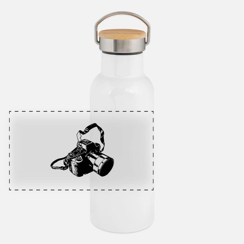 Fotokamera Collection Panorama Thermosflasche mit Bambusdeckel