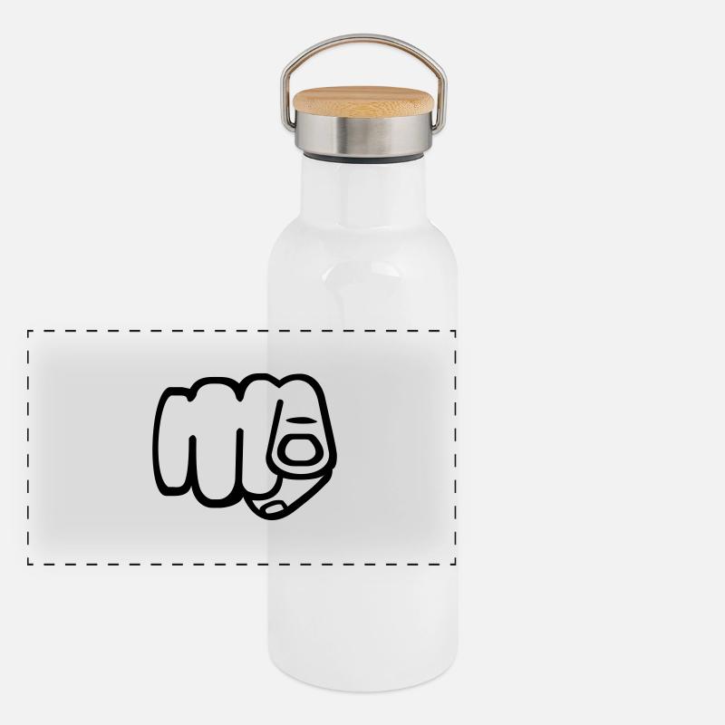 Du - Finger Panorama Thermosflasche mit Bambusdeckel