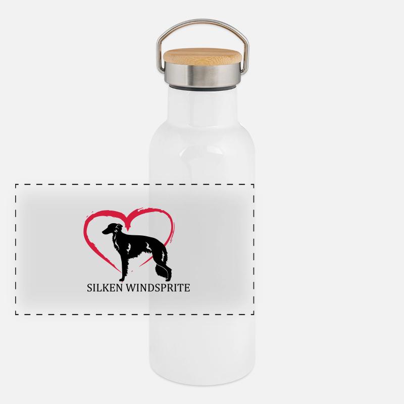 Silken Windsprite Herz Panorama Thermosflasche mit Bambusdeckel