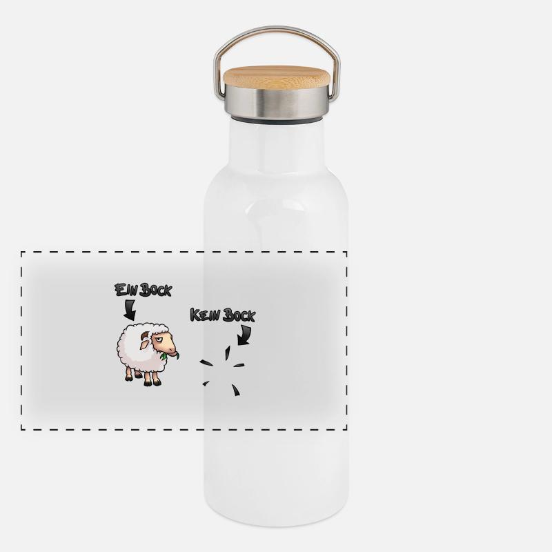Bock - Kein Bock Panorama Thermosflasche mit Bambusdeckel