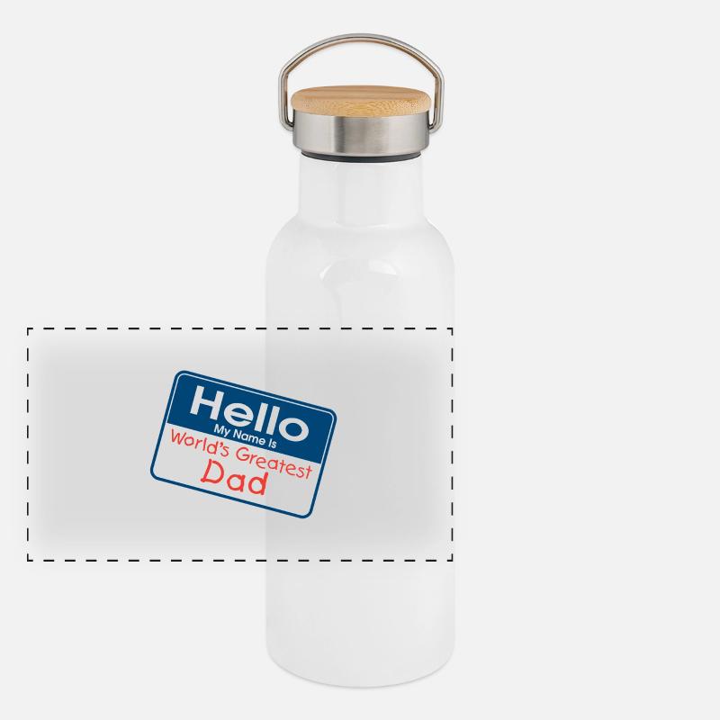 Weltbester Vater Panorama Thermosflasche mit Bambusdeckel